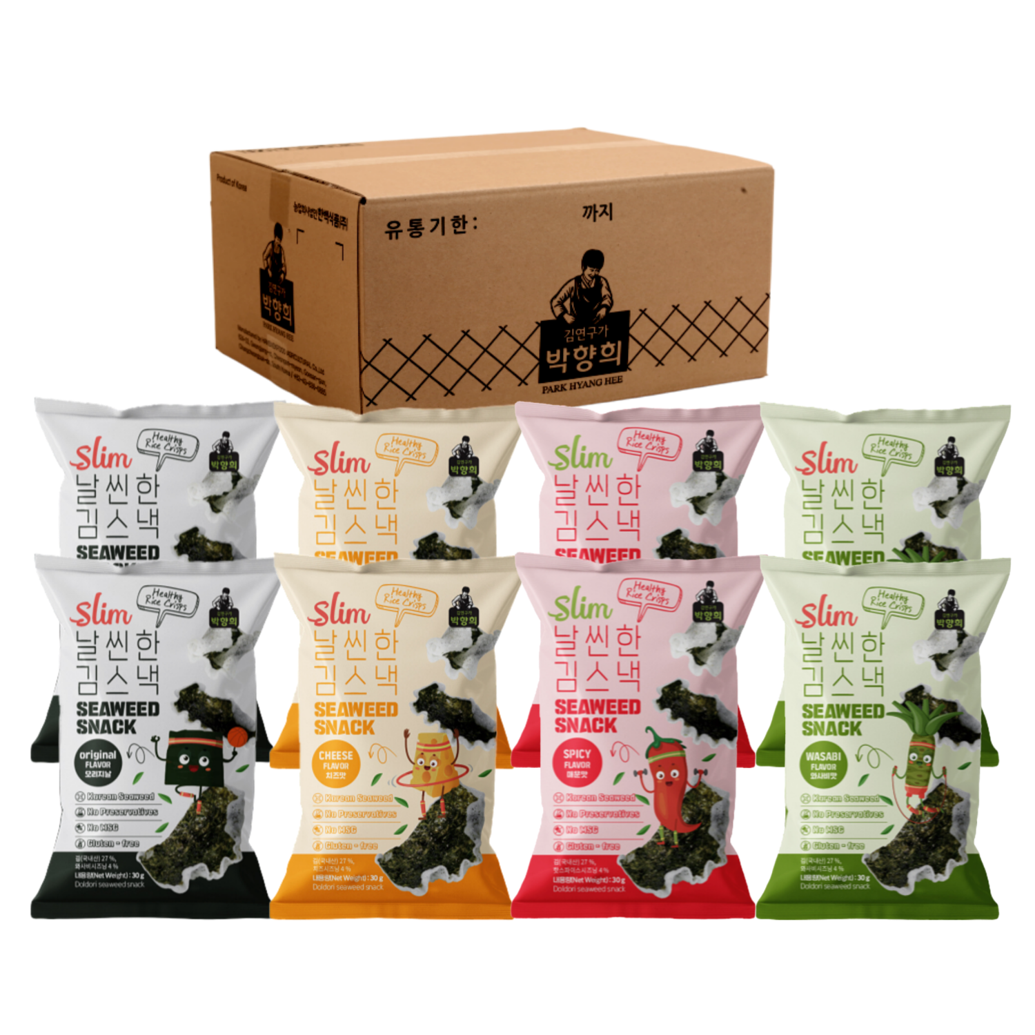 Slim laver snack of four flavors set/8 bags